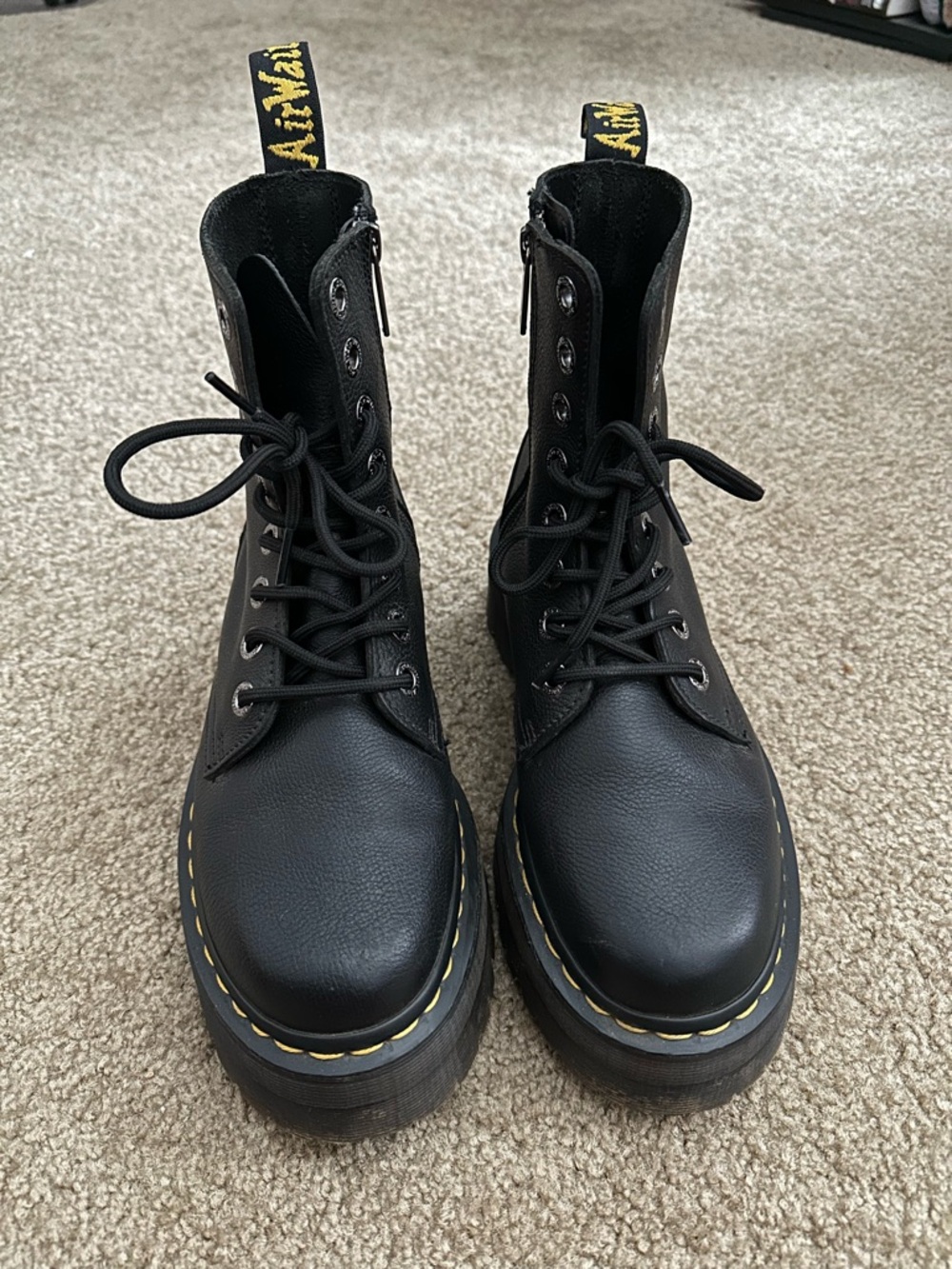 Dr. Martens Jadon III Pisa Leather Platform Boots Black Size US 8 - Picture 3 of 9